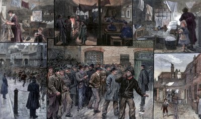 1886 में लंदन के ईस्ट एंड में संकट। द्वारा चार्ल्स जोसेफ स्टैनलैंड