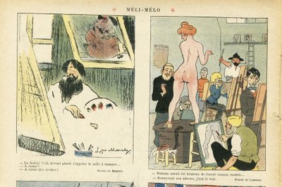 Le Rire, 21/03/08 में चास-लेबॉर्डे (1886-1941) का चित्रण - मेली-मेलो - कला, शिक्षण, न्यूडाइट - मॉडल (जो बना हुआ है) द्वारा चार्ल्स लैबोर्ड