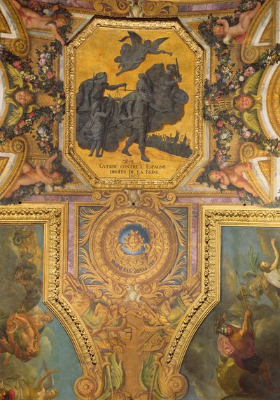 1667 में महारानी के अधिकारों के लिए युद्ध, Galerie des Glaces की छत चित्रकारी द्वारा चार्ल्स ले ब्रून