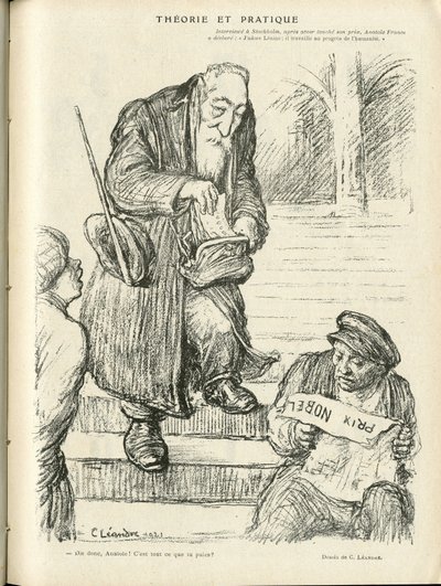 ले रीयर में चार्ल्स लिएंड्रे (1862-1934) द्वारा चित्रण, 12/31/21 - सिद्धांत और व्यवहार - नोबेल पुरस्कार - लेनिन, फ्रांस अनातोले द्वारा चार्ल्स लिएंड्रे