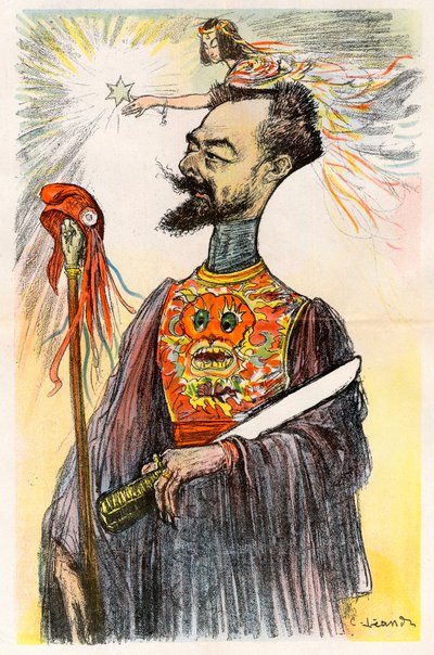 पॉल डौमर (1857-1932) - चार्ल्स लिएंड्रे (1862-1934) द्वारा "" ले रीयर "" "1902 में कार्टून द्वारा चार्ल्स लिएंड्रे