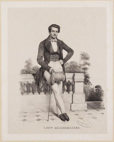 संगीतकार लुई मेसेमेकर्स 1809-1889, 1837 का पोर्ट्रेट। द्वारा चार्ल्स लुई बुगनीट