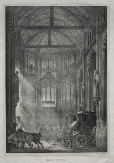 चर्च ऑफ़ सेंट निकोलस, रूएन, 1823। द्वारा चार्ल्स लुइस लेटैन
