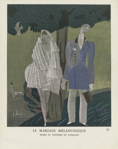 मेलानचोली शादी, पब। 1921 (स्टैंसिल प्रिंट) द्वारा चार्ल्स मार्टिन