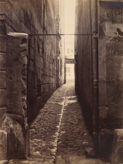Rue du Chat-qui-Pêche, Rue de la Huchette से, ca. 1868. द्वारा चार्ल्स मारविल