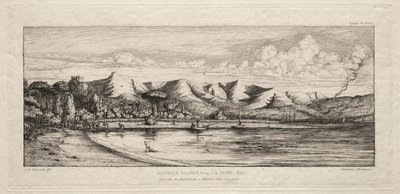 चारकोल बर्नर प्वाइंट, एकरोआ, बैंक्स प्रायद्वीप, 1845, 1863 से सीन फिशिंग। द्वारा चार्ल्स मेरियन