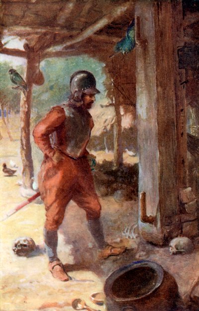 कैरिब गांव में कोलंबस कैप्टन द्वारा चार्ल्स मिल्स शेल्डन
