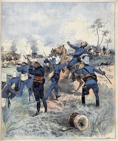 1892 के एक्वेरेले डी मोरेल के बाद डाहोमी (अब बेनिन) में 19 सितंबर 1892 को डोगबा की लड़ाई में कमांडर फॉरेक्स की मृत्यु हो गई। द्वारा चार्ल्स मोरेल
