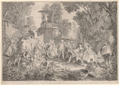 द गेम ऑफ़ ब्लाइंड मैंस ब्लफ़, 1739। द्वारा चार्ल्स निकोलस कोचीन