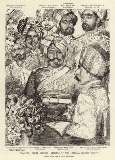डायमंड जुबली विजिटर्स, इंपीरियल सर्विस ट्रूप्स के अधिकारी द्वारा चार्ल्स पॉल रेनौर्ड