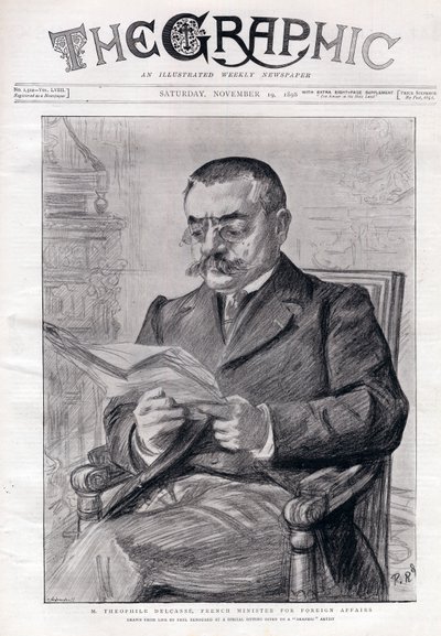 थियोफाइल डेलकास का पोर्ट्रेट (1852-1923), फ्रांसीसी राजनेता और विदेशी मामलों के मंत्री। द्वारा चार्ल्स पॉल रेनौर्ड