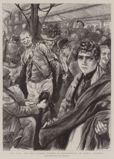 राग मेला, पुराने कपड़े बाजार Hounsditch में रविवार की सुबह द्वारा Charles Paul Renouard