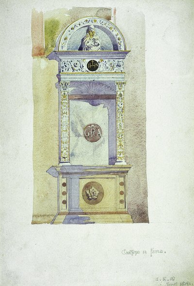 सर्टिओसा डी पाविया, मेमोरियल, 1891 (कागज पर पानी का रंग) द्वारा चार्ल्स रेनी मैकिन्टोश