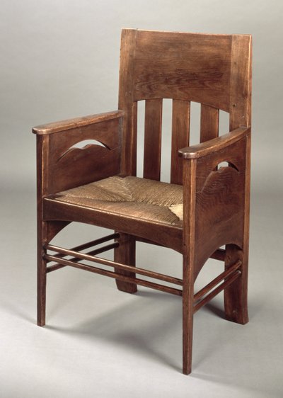 ओक आर्मचेयर, c.1897 (ओक की लकड़ी और भीड़) द्वारा चार्ल्स रेनी मैकिन्टोश