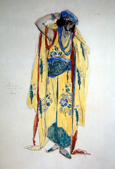 औलाडे के लिए कॉस्टयूम डिजाइन, c.1920 (कागज पर वॉटरकलर, गौचे और पेंसिल) द्वारा चार्ल्स रिकेट्स