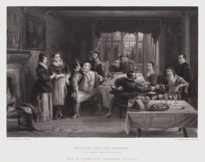 Falstaff और उसके दोस्त (उत्कीर्णन) द्वारा चार्ल्स रॉबर्ट (बाद में) लेस्ली