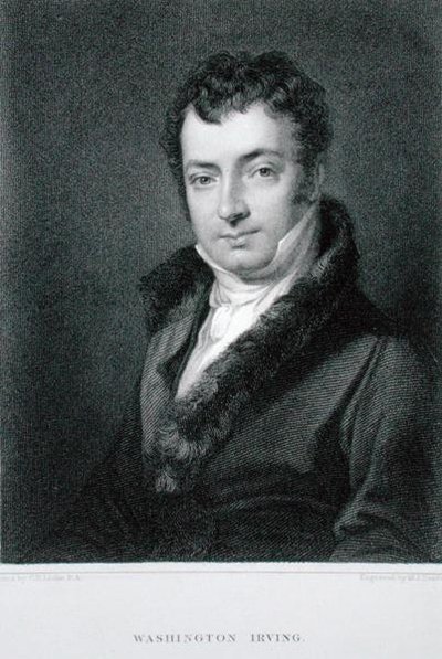 वाशिंगटन इरविंग (1783-1859), मोसले इसाक डैनफोर्थ द्वारा उकेरा गया (डी.1862) (उत्कीर्णन) द्वारा चार्ल्स रॉबर्ट (बाद में) लेस्ली