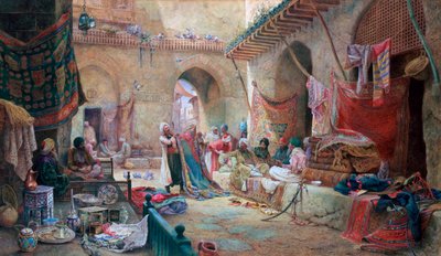 कालीन बाज़ार, काहिरा, 1887 द्वारा चार्ल्स रॉबर्टसन