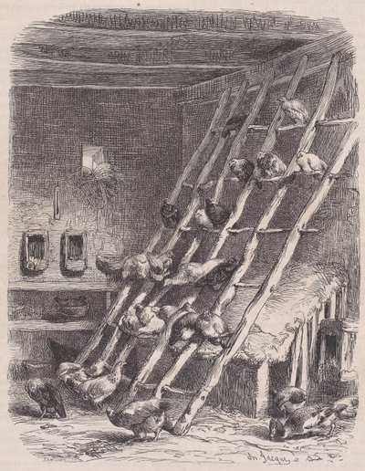 एक खेत की यात्रा - द रोस्ट, ले मैगासिन पिट्टोरेस्क से, सीए। 1852. द्वारा चार्ल्स टैमिसिएर