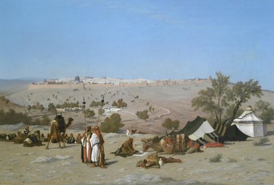 1880 तक जैतून के पहाड़ से यरूशलेम। द्वारा चार्ल्स थियोडोर फ्रेरे