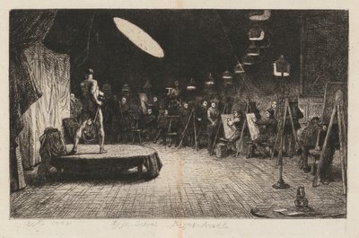 लाइफ स्कूल रॉयल अकादमी, 1865। द्वारा चार्ल्स वेस्ट कोप