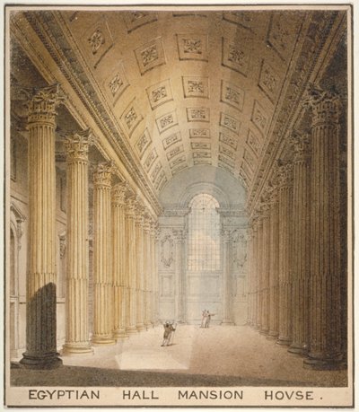 मिस्र के हॉल, हवेली हाउस, लंदन शहर, 1820 का आंतरिक दृश्य द्वारा चार्ल्स वाइल्ड
