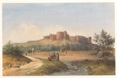 लेबनान के सिडोन में सेंट लुइस कैसल का दृश्य द्वारा चार्ल्स विलियम मेरेडिथ वैन डे वेल्डे