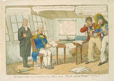 स्टर्नहोल्ड और हॉपकिंस इन सी या स्टेव आउट ऑफ टाइम, 1809 (कलर ईटिंग) द्वारा चार्ल्स विलियम्स