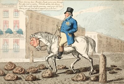 द रीजेंट्स हैक, पब। 1812 (हाथ के रंग का उत्कीर्णन) द्वारा चार्ल्स विलियम्स