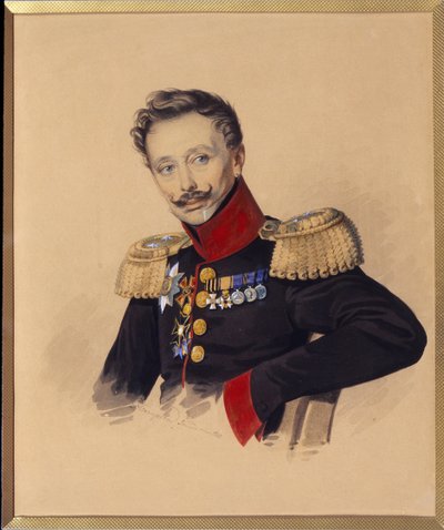 प्रिंस फ्योदोर फ्योदोरोविच गगारिन (1746-1863) का चित्र। कार्ल वॉन हैम्पेन (1794-1880 के बाद) द्वारा बनाया गया काम, कागज़ पर पेंसिल और पानी के रंग से बनाया गया, लगभग 1830। रूसी कला द्वारा चार्ल्स डी हम्पेलन