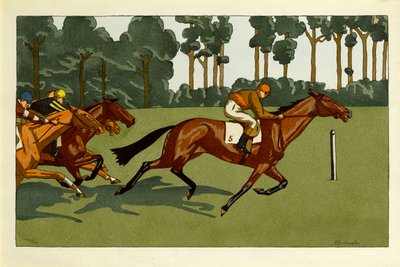 चार प्रिंटों का एक सेट - लॉन्गचैम्प्स और अन्य दौड़, c.1910 द्वारा Charlotte Ancelin