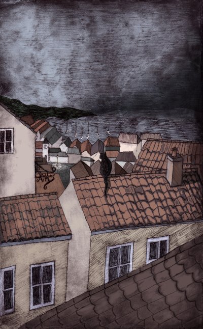 मिल्क वुड के तहत, 2013 (शुष्क बिंदु नक़्क़ाशी और डिजिटल) द्वारा शार्लोट ओर्री