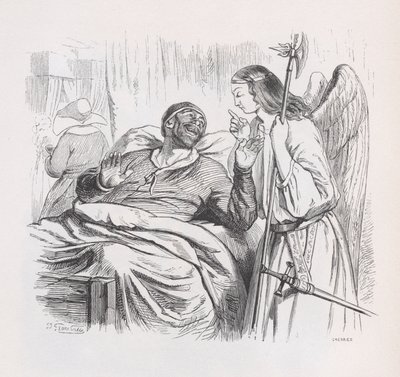 द गार्जियन एंजेल फ्रॉम द कम्प्लीट वर्क्स ऑफ बेरेंजर, 1836। द्वारा चेरियर