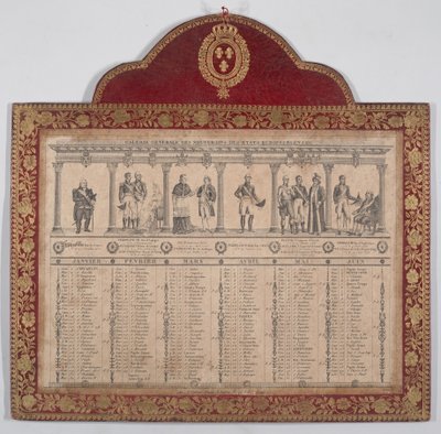 वर्ष 1816 के लिए फ्रेंच कैलेंडर यूरोपीय राज्यों के शासकों की सामान्य गैलरी, 1816 द्वारा शेवेलियर हेनरी गिलोट