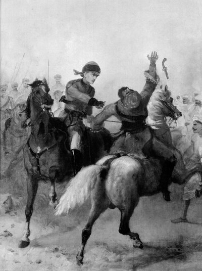 14 नवंबर 19057 को भारतीय विद्रोह के दौरान लखनऊ में विक्टोरिया क्रॉस जीतने वाली पहली पंजाब कैवेलरी के लेफ्टिनेंट जॉन वॉटसन द्वारा शेवेलियर लुइस विलियम देसांगेस