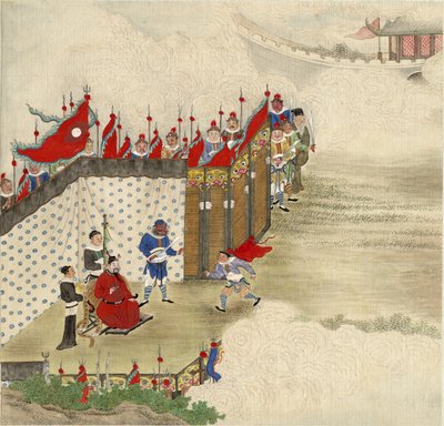 कूरियर प्राप्त करने वाले चीनी राजकुमार, सीए 1820 द्वारा चीनी मास्टर