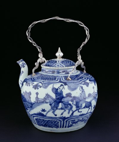 यूरोपीय संभाल के साथ चीनी चायदानी, संक्रमणकालीन अवधि, c.1640 (चांदी के साथ चीनी मिट्टी के बरतन) द्वारा Chinese School