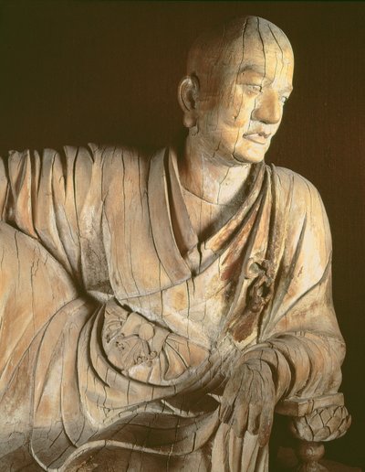 लोहान का चित्र, युआन वंश (1260-1368) (लकड़ी) द्वारा Chinese School