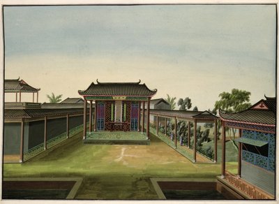 गार्डन सीन, c.1820-40 (कागज पर wc) द्वारा चीनी स्कूल