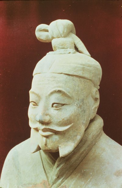 एक योद्धा के प्रमुख, टेराकोटा सेना, किन राजवंश, 210 ईसा पूर्व (विस्तार) द्वारा Chinese School