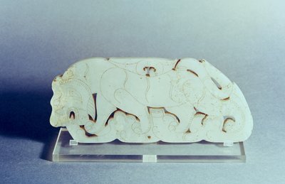 बाघ के रूप में पट्टिका, हान राजवंश (206-220) (जेड) द्वारा Chinese School