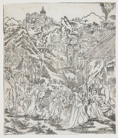 मसीह की आराधना, Giulio Alenis Tianzhu jiangsheng zhuxiang jingjie से थाली द्वारा चीनी स्कूल