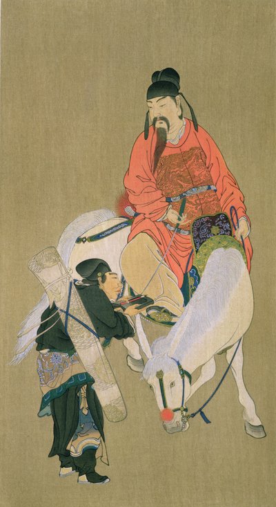 वेन चेंग हिंग, भाग्य के देवता, चित्रण कोका पत्रिका, जापान, 1900-01 में प्रकाशित द्वारा चीनी स्कूल