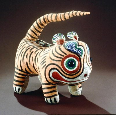 बाघ (चित्रित कपड़ा) (341891 भी देखें) द्वारा चिंग पीरियड चीनी स्कूल