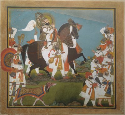 महाराणा भीम सिंह और रेटिन्यू ने हंट, ca. 1805-1810। द्वारा Chokha