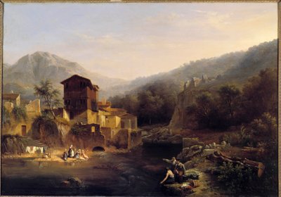 क्रिश्चियन ब्रुने (1793-1849) द्वारा 1834 ऑरलियन्स, ललित कला संग्रहालय द्वारा पहाड़ों की पेंटिंग का परिदृश्य द्वारा क्रिश्चियन ब्रुने