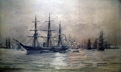 मेलबर्न, ऑस्ट्रेलिया, 1865, c.1865 के बंदरगाह में स्टेट्स क्रूजर शेनान्दोआ द्वारा क्रिश्चियन पौलसेन
