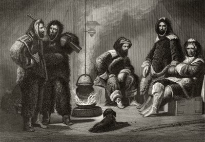डॉक्टर एलिशा केंट केन (1820-57) द्वारा प्रकाशित फिलाडेल्फिया, 1856 में &39;आर्कटिक एक्सप्लोरेशन इन द इयर्स 1853, 54, 55&39; से जे। मैकगॉफिन द्वारा उत्कीर्ण ब्रिगेडियर में जीवन। द्वारा क्रिश्चियन शूसले