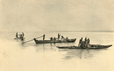 मछली पकड़ने की नावें, सीलोन, 1898। द्वारा क्रिश्चियन विल्हेम एलर्स