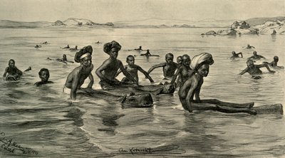 प्रथम मोतियाबिंद, मिस्र, 1898 में नील नदी में पुरुष। द्वारा क्रिश्चियन विल्हेम एलर्स